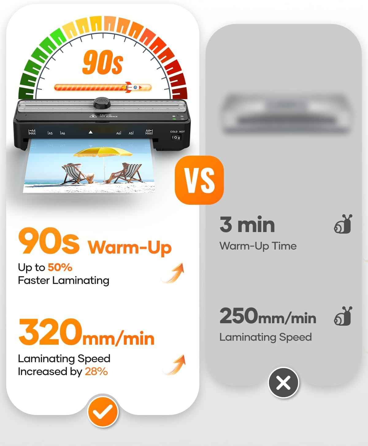 Laminator Machine with 40 Pack Letter Size Laminating Pouches (8.5" x 11"), Thermal and Cold Lamination, Built-in Cutter, Quick Warm-Up, 9 Inch Portable Laminator for Home, Office and School