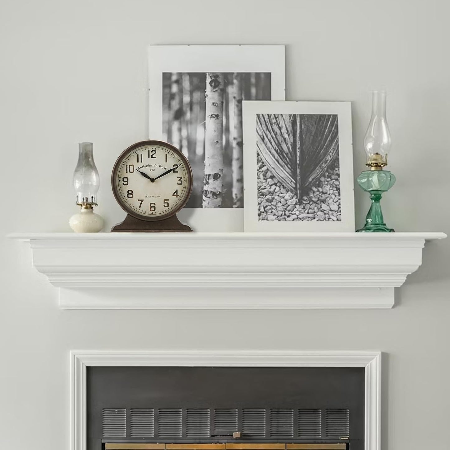 NIKKY HOME Antique Mantel Clock, Battery Operated Decorative Desk Table Clock for Home, Office, Living Room, Bed Room, Brown