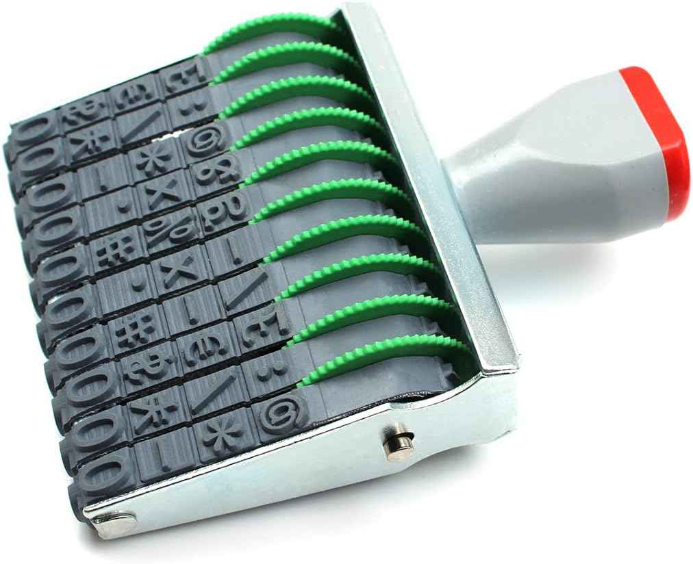 10 Digits Number Stamps Business Stamps Office Stamps Personalized Date Stamp Rubber Stamp Number Rubber Stamp Multi- Functional Creative Rolling Wheel Stamp Symbol Custom