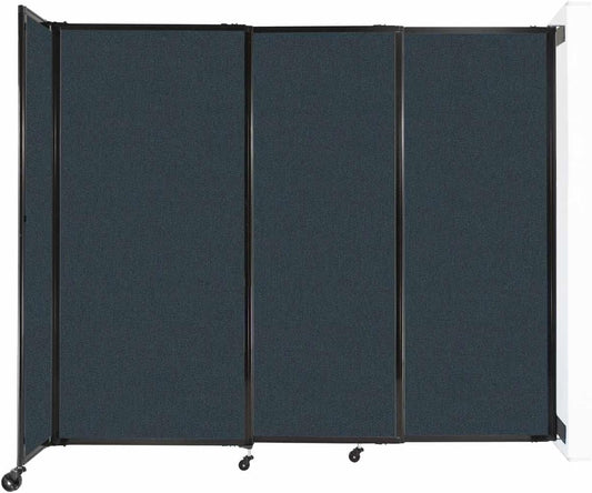 Wall-Mounted Sliding StraightWall Room Divider | Adjustable Widths | Locking Wheels | Room Separator | Up to 7'2" Wide x 6' Tall Blue Spruce Fabric Panels - Lumora Desk