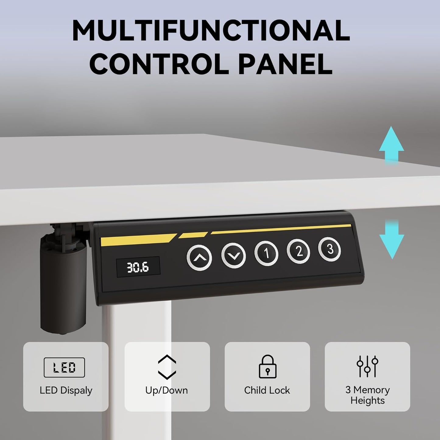 Electric Standing Desk,40x24 Inches Adjustable Height Stand up Desk, Sit Stand Home Office Desk with Splice Board, 3 Preset Heights,Equipped with Hooks,Ergonomic Computer Desk Workstation，White