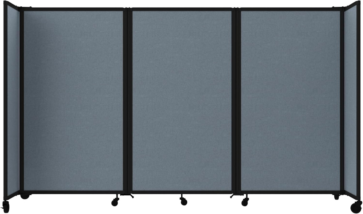 Versare Room Divider 360 Portable Wall Partition | Folding Panels | Large Freestanding Divider | Locking Wheels | Temporary Room Separator