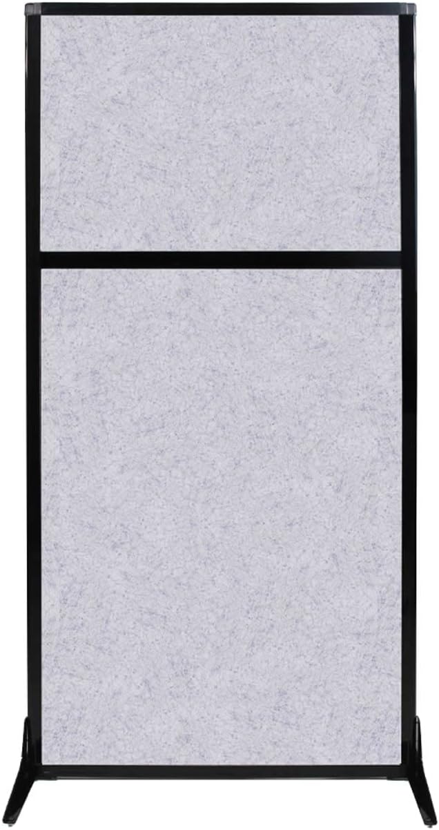 Versare Office Workstation Screen | Portable Wall Divider | Modern Cubicle | Freestanding Privacy Screen | Flexible Work Space | 1 Panel | 33" Wide x 70" Tall Marble Gray SoundSorb Panels