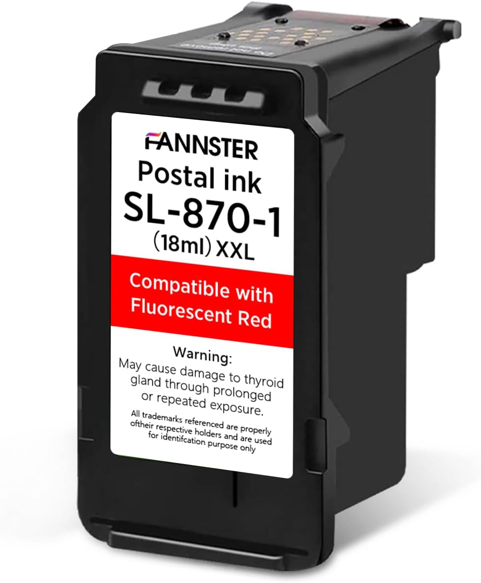 High Capacity SL-870-1 XXL Red Ink Cartridge Compatible with SL870-1 SL8701 XXL Fluorescent Red Ink Replacement for Pitney Bowes SendPro Mailstation Postage Meter (CSD1) 1-Pack（18ml）