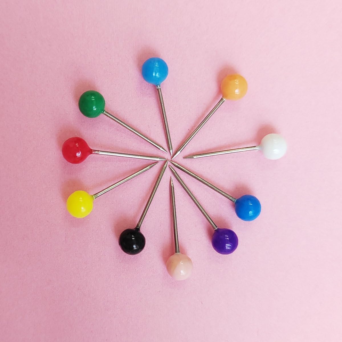 600 PCS Colored Push Pins Map Tacks, Colorful Round Push Pin, Map Tacks Marking Pins, Small Round Head Marking Pin (10 Colors)