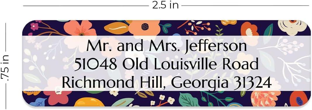 Multicolored Floral Print Rolled Address Labels / 500 Personalized Return Address Labels/Designer Address Stickers in Elegant Plastic Dispenser - Lumora Desk