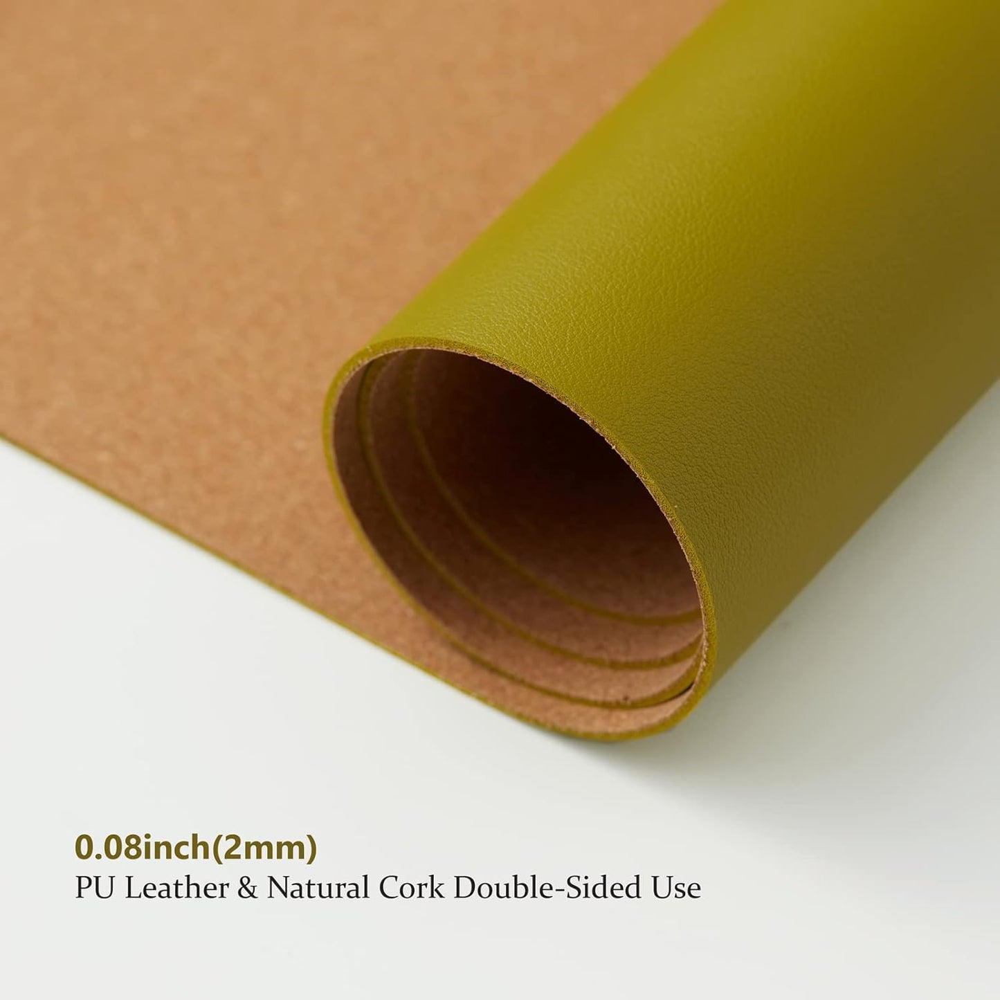 Cork Desk Mat - Dual-Sided Desk Pad for Office and Home - Desk Organization and Accessories - Ideal for Large Mouse Pad and Desk Mats on Top of Desks(Olive Green,36"x 17")