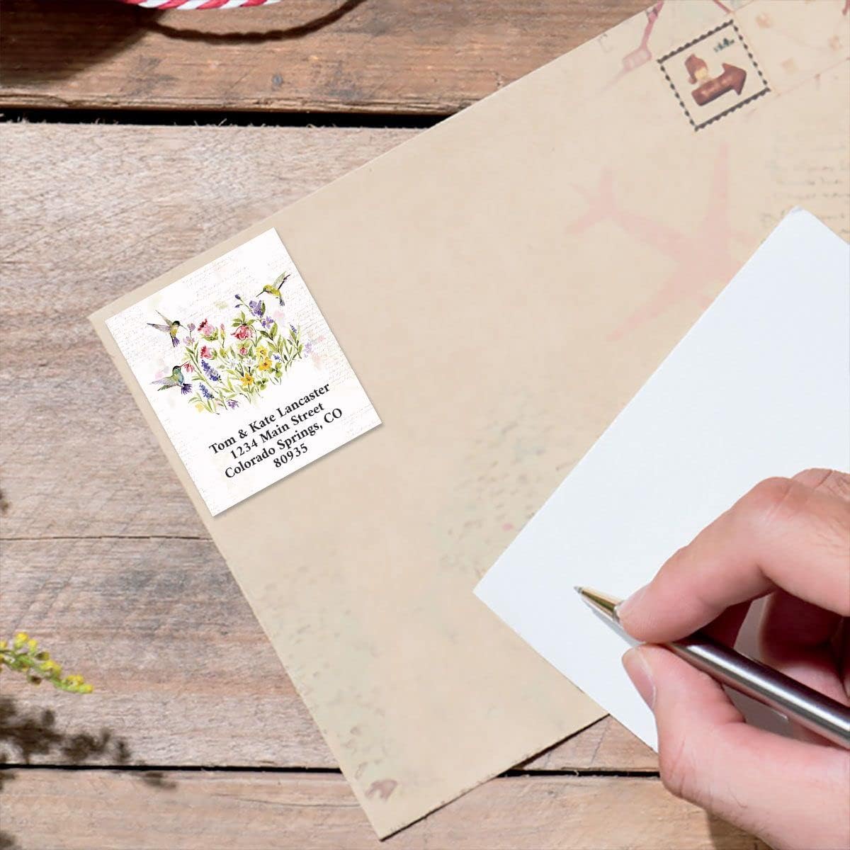 Colorful Images Two Hummingbirds Return Address Mailing Labels, Personalize with Name & Addresses, Set of 144 Self Adhesive, Easy Peel Flat Label Sheets, 1 ½” x 1 ¾”, 3 Designs - Lumora Desk