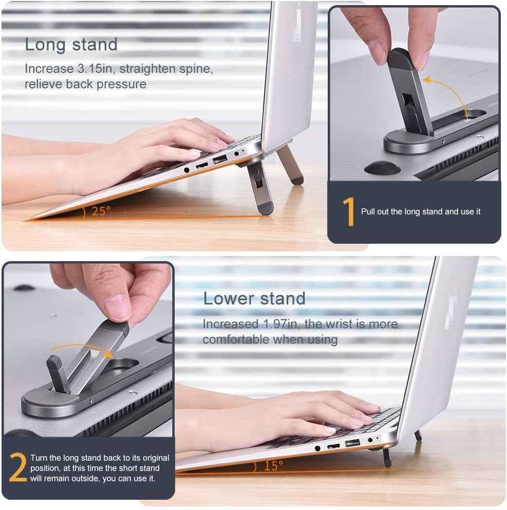 Laptop Stand for Desk,Laptop Cooling Stand,Keyboard Riser, Ergonomic Laptops Elevator for Desk, Laptop Riser Compatible with MacBook Air Pro, with Dell, with HP, More 10-15.6” Laptops