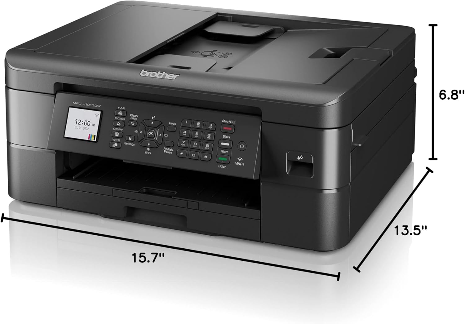 Brother MFC-J1010DW Wireless Color Inkjet All-in-One Printer with Mobile Device and Duplex Printing, Refresh Subscription and Amazon Dash Replenishment Ready (Renewed Premium) - Lumora Desk