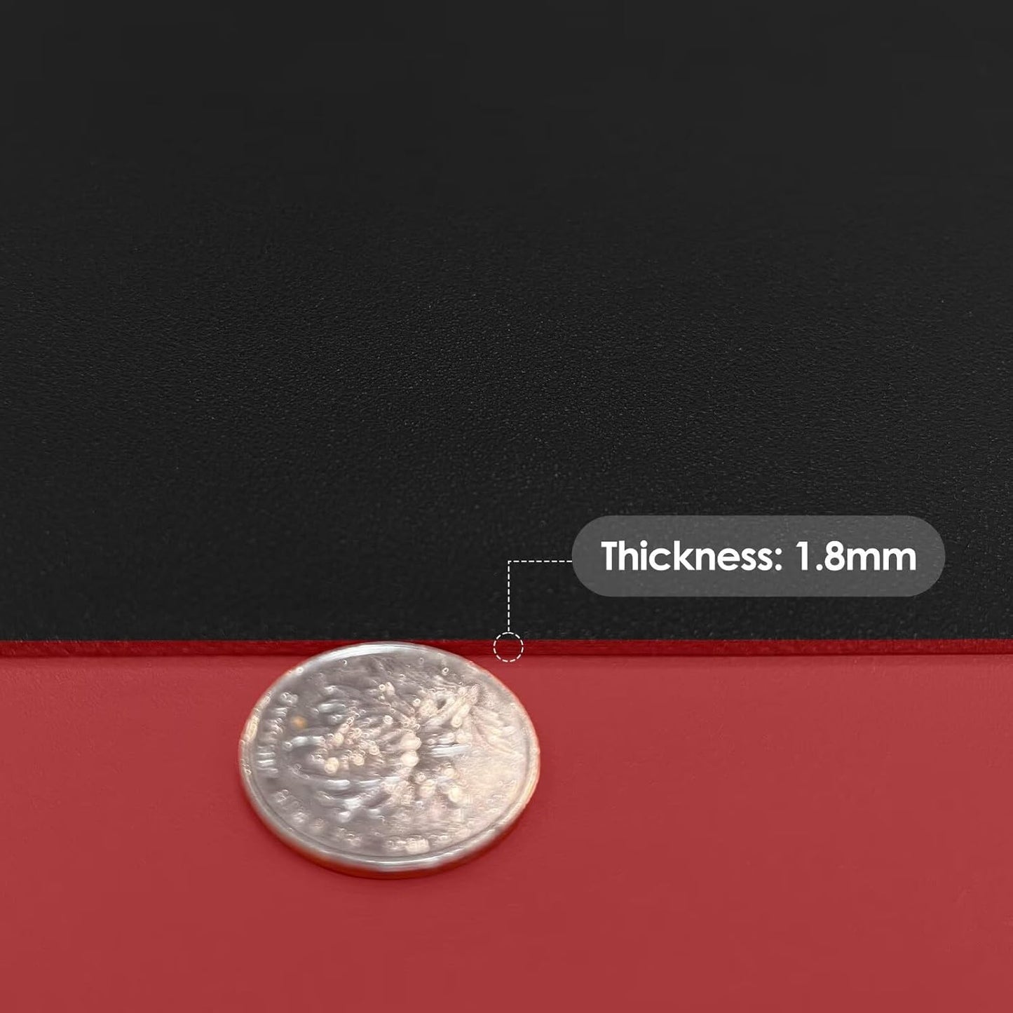 Leather Table Cover,1.8mm Thick,40x40 Inch Table Protector,Table Protector for Dining Room Table,Dining Table Cover,Table Cover Protector.(Black+Wine Red,40x40)
