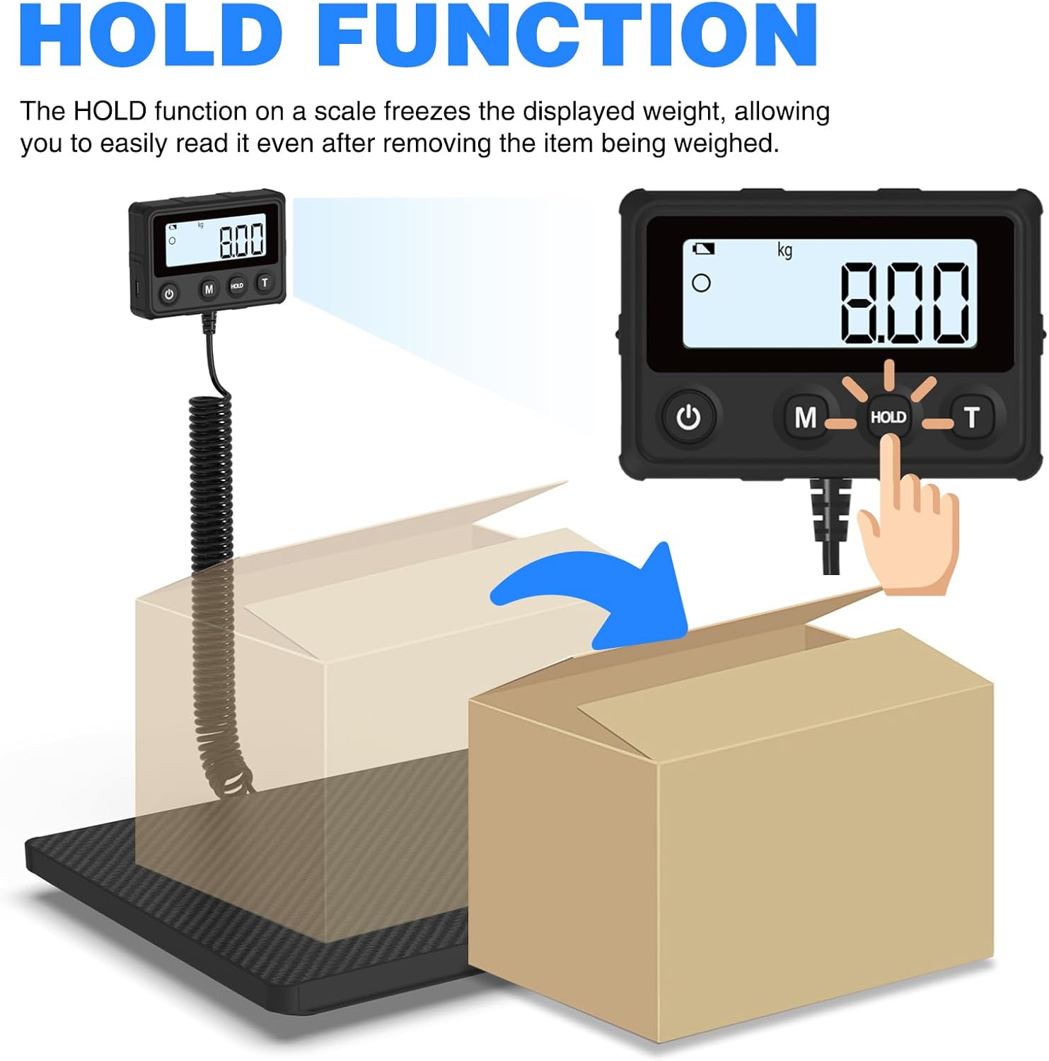 MAXUS Shipping Scale 440LB/10g Accuracy, Postal Scale for Packages with Hold and Tare Funtion, Digital Postage Scale for Luggage Warehouse Market & Home Use - Lumora Desk
