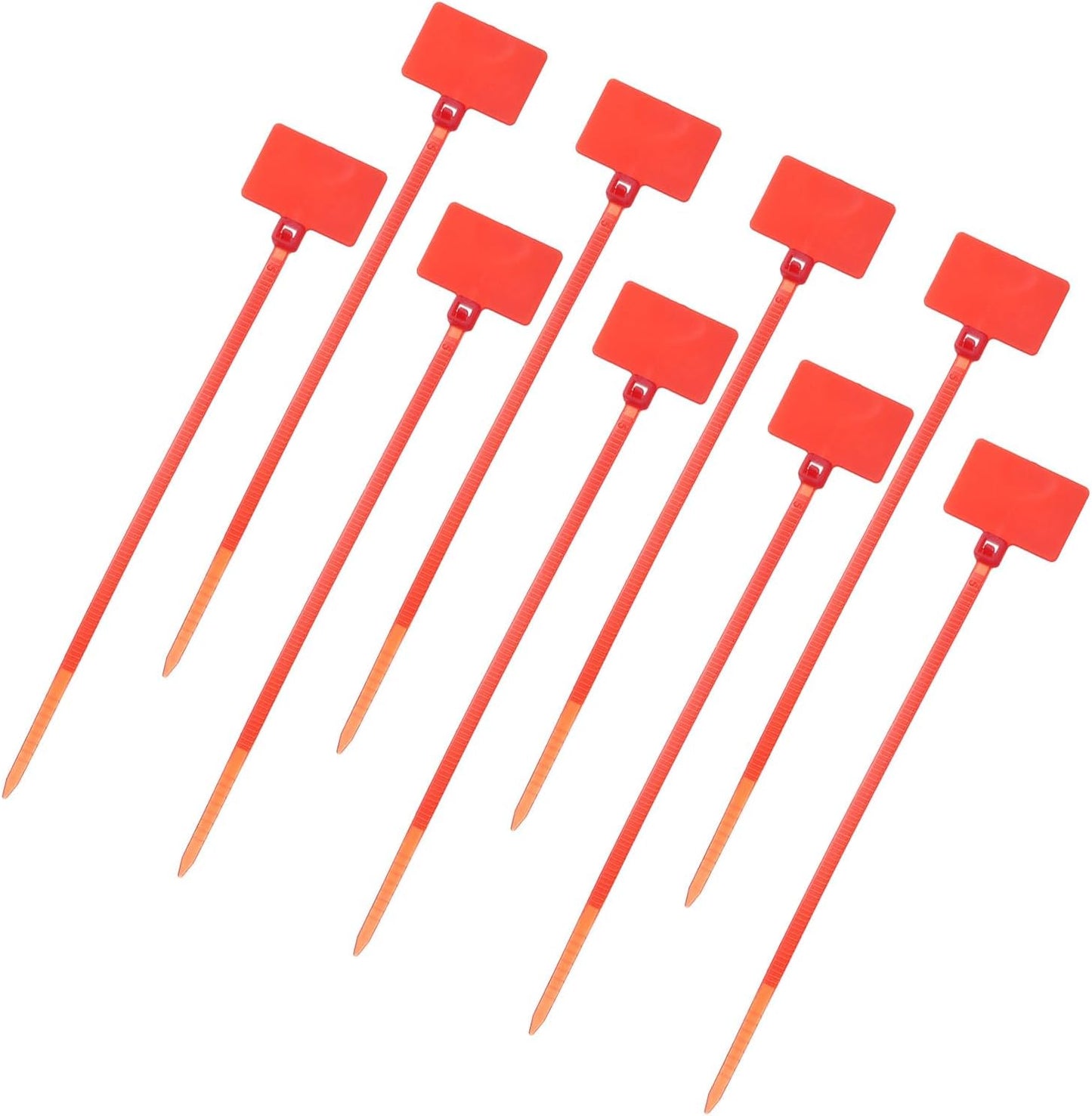 uxcell 100 Pcs Cable Label Marker Tags, Nylon Cable Zip Tie Tags 6.3 Inch Writable Self-Locking Wire Labels Zip Ties for Organization Marking, Red
