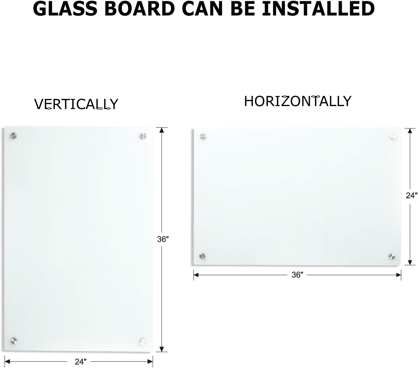 Dry Erase Boards Glass Whiteboard Magnetic 3'x 2' Frameless - Lumora Desk