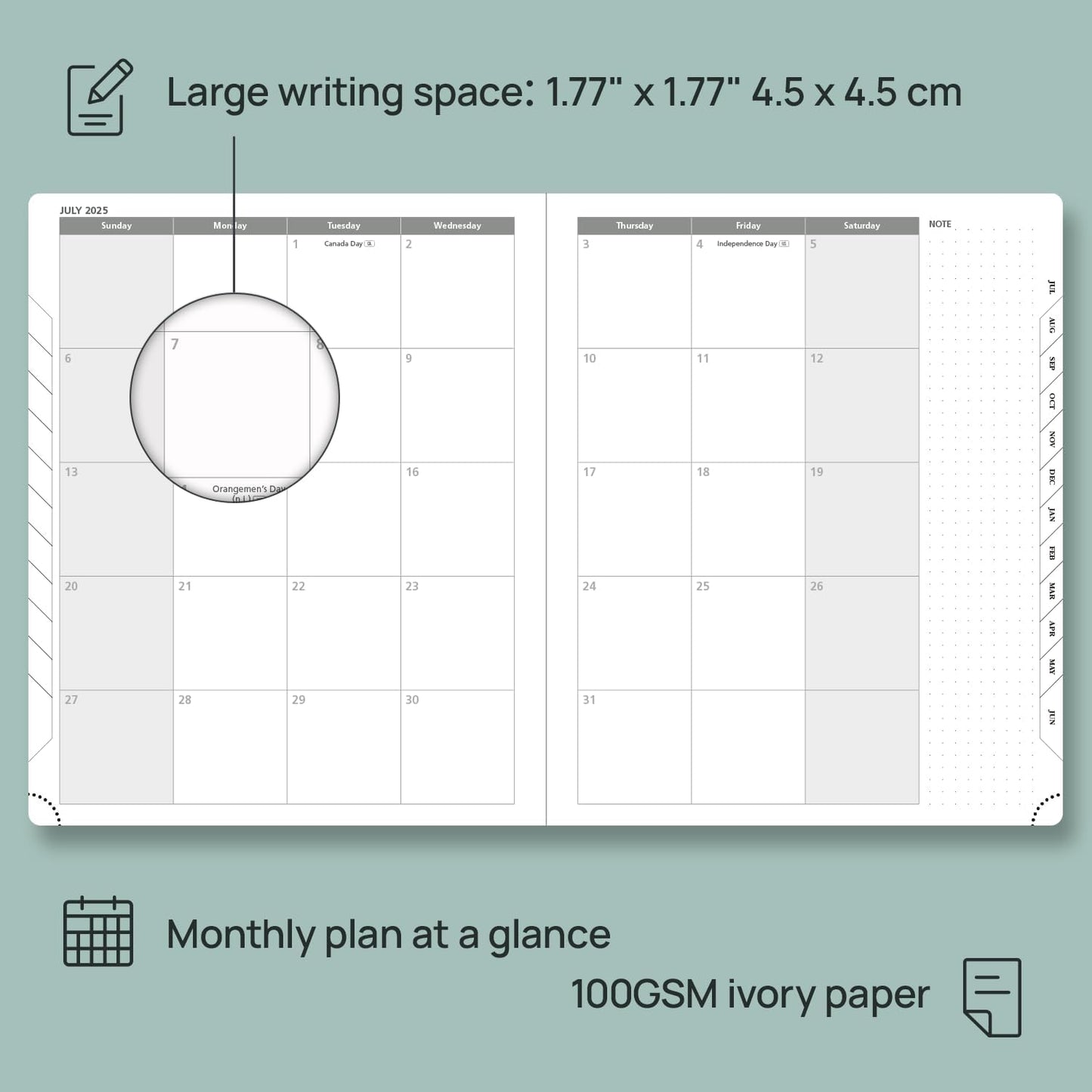 POPRUN Planner 2025-2026, (Large 8.5'' x 10.5'' Hard Cover) Academic Calendar (July 25-June 26) Daily Weekly and Monthly Appointment Book with Hourly Time Slots, Monthly Tabs, 100 GSM - Burgundy