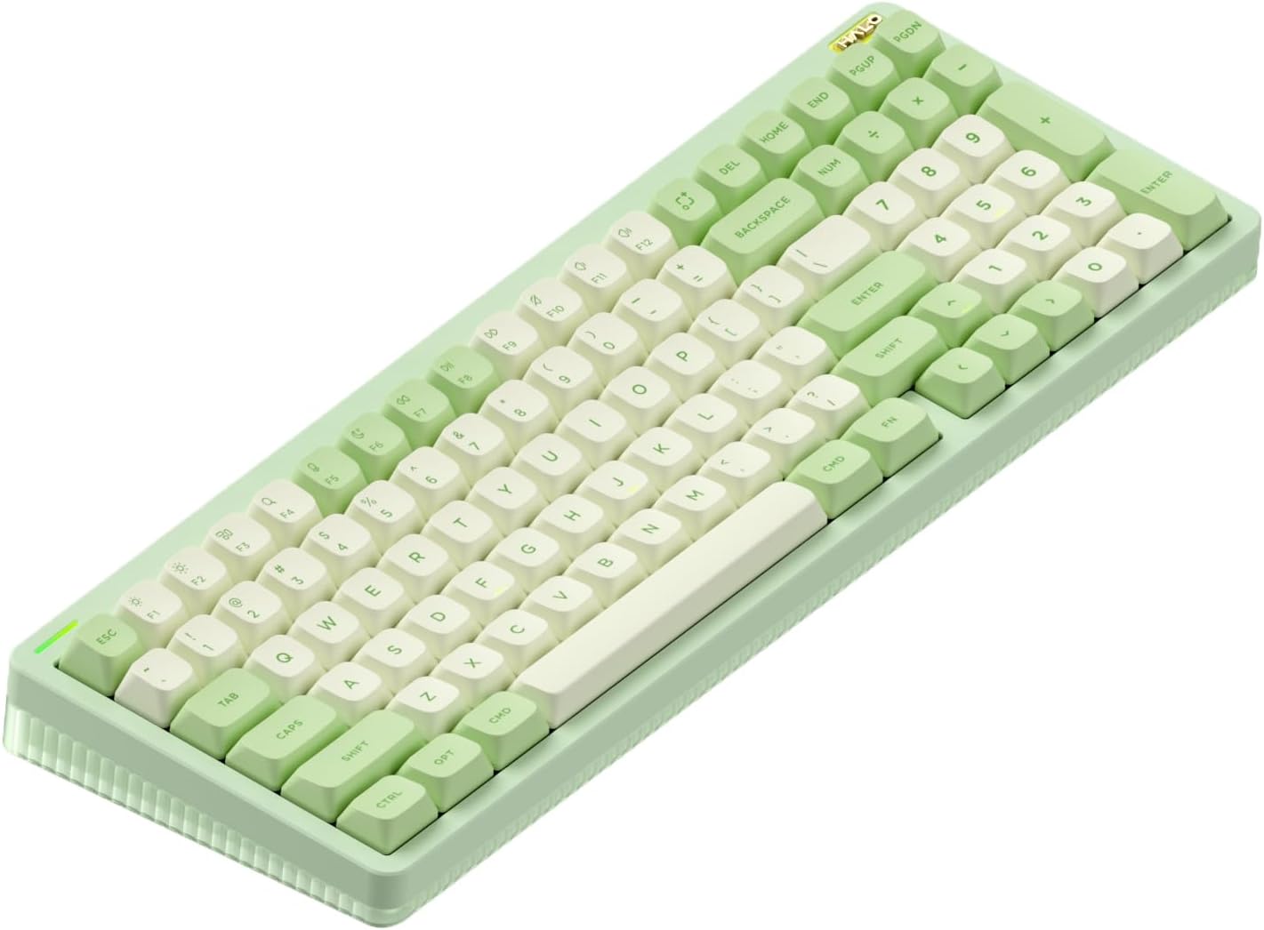nuphy Halo96 V2 Wireless Keyboard,Gasket Structure,96% Hot Swappable Gaming Keyboard, 99 Kyes RGB Backlit Mechanical Keyboard, Support QMK/VIA,Bluetooth/USB-C/2.4GHz-Green,Lemon Switches (55gf)