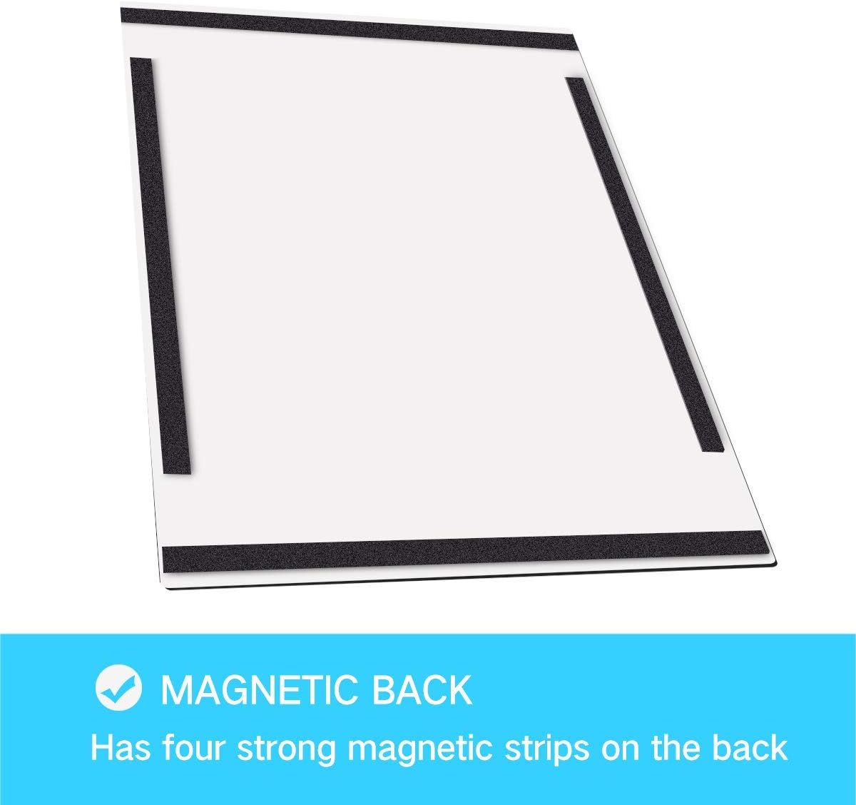 Document Sign Holder Pockets with Magnetic Back, Plastic Poster Picture Notice Display Frame for Fridge/Whiteboard/Chalkboard/Cabinet, 8.5 x 11.6 Inches, Black, 12 Pcs