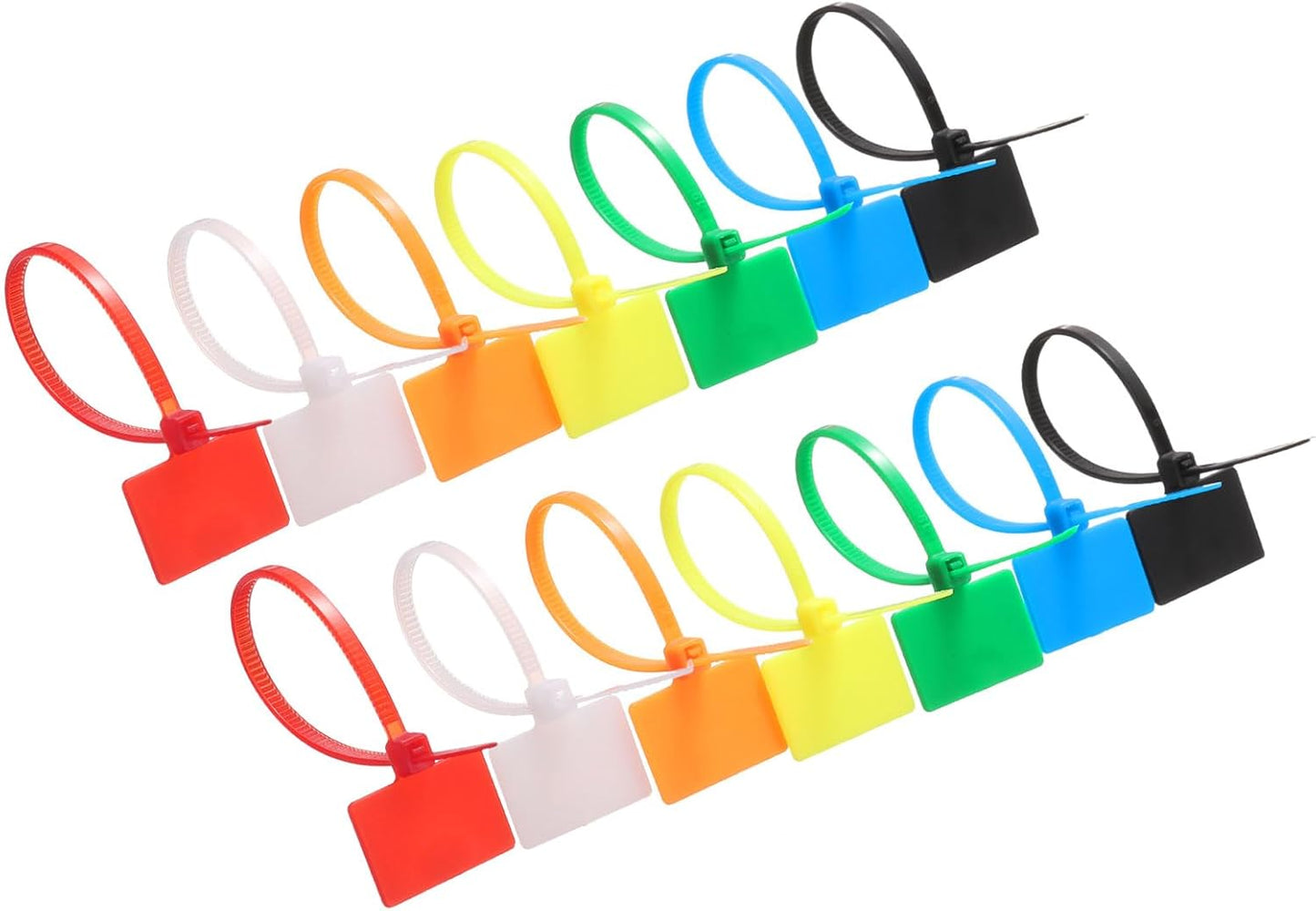 uxcell 100 Pcs Cable Label Marker Tags, Nylon Cable Zip Tie Tags 4.3 Inch Writable Self-Locking Wire Labels Zip Ties for Organization Marking, Yellow