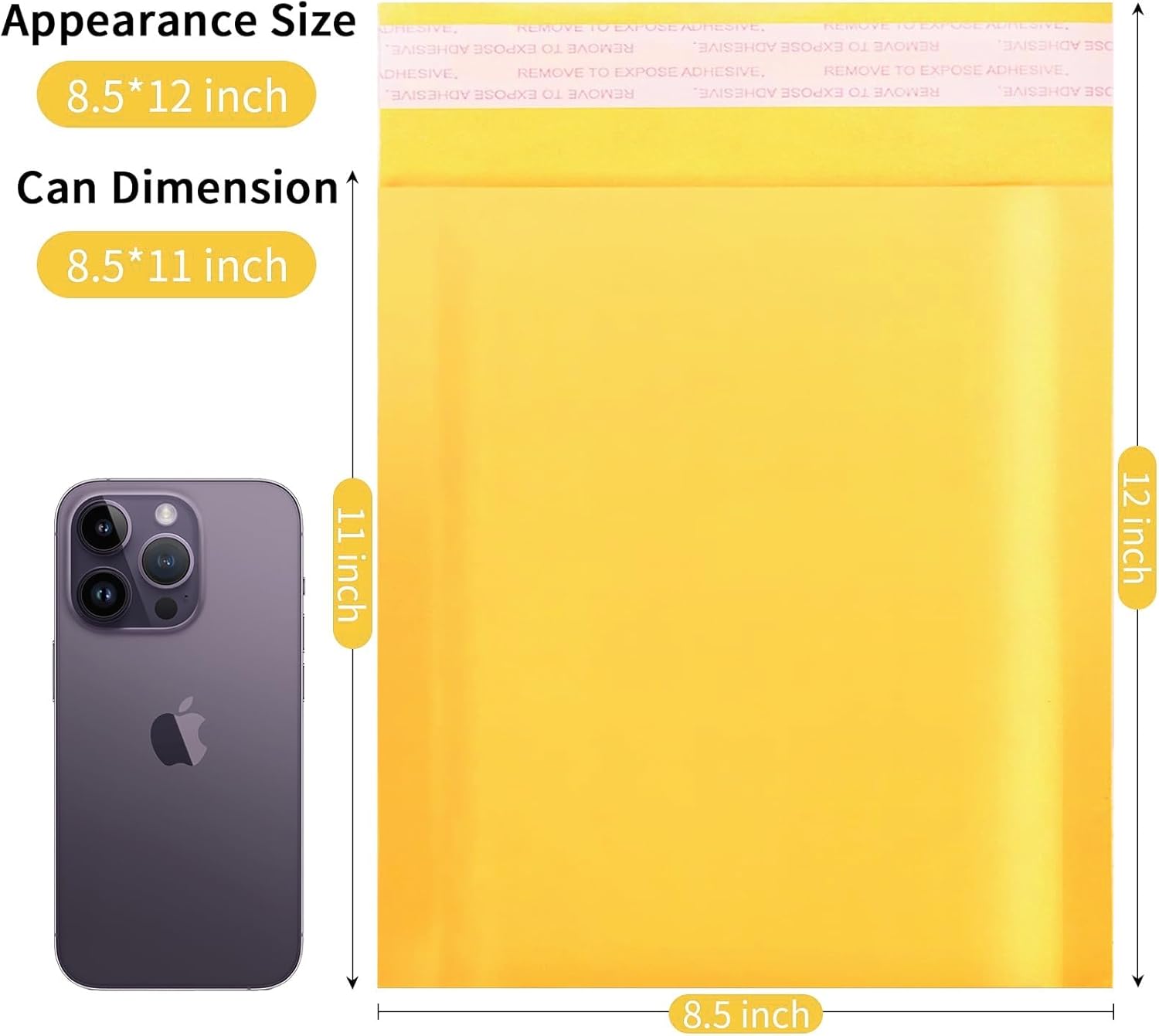 Kraft Bubble Mailers 8.5×12' Inch 25 Pack Yellow shipping envelopes Self-Seal Padded Mailing Envelopes for Jewelry Makeup Supplies and Small Business Packaging - Lumora Desk
