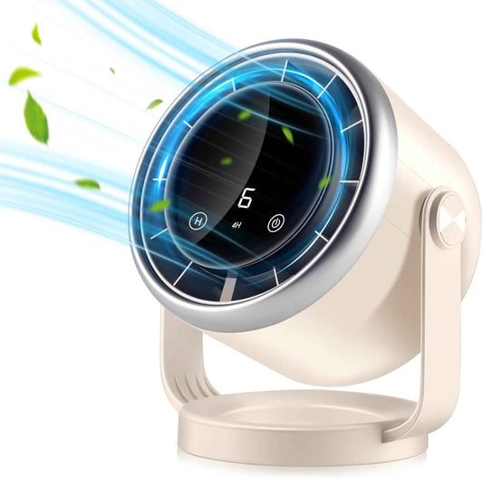 Desk Fan with Battery Operated, Quiet Digital Display Portable Fan 360°Rotate, Whole Room Air Circulator Fan, USB Fans with 6 Speeds, Small Travel Camping Table Fan for Bedroom, Kitchen, Home, Outdoor