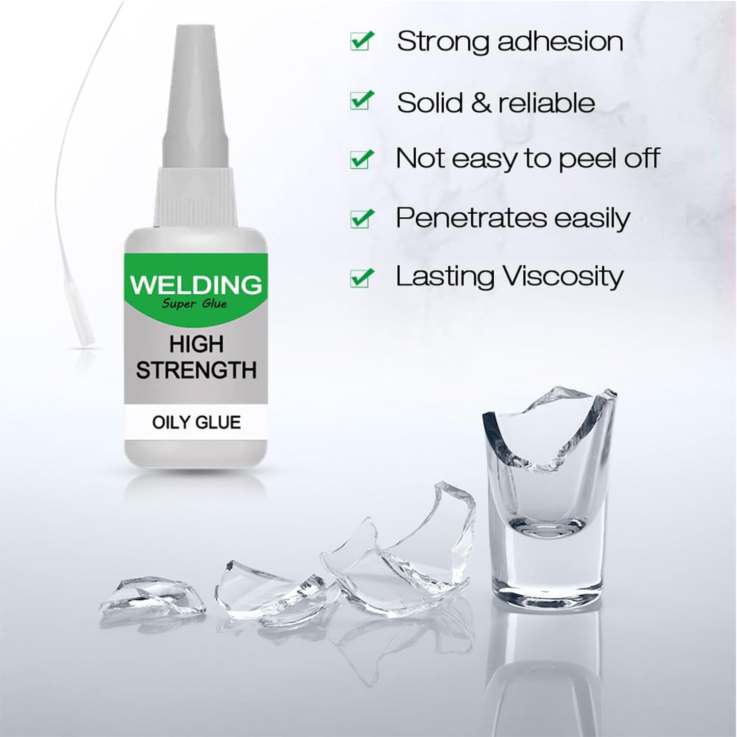 2Pack Welding High-Strength Oily Glue, Multifunctional Fast Repair Instant Bonding Welding Glue for Metal, Plastic, Wood, Ceramics, Leather, Glass,Super Glue All Purpose(2PCS)