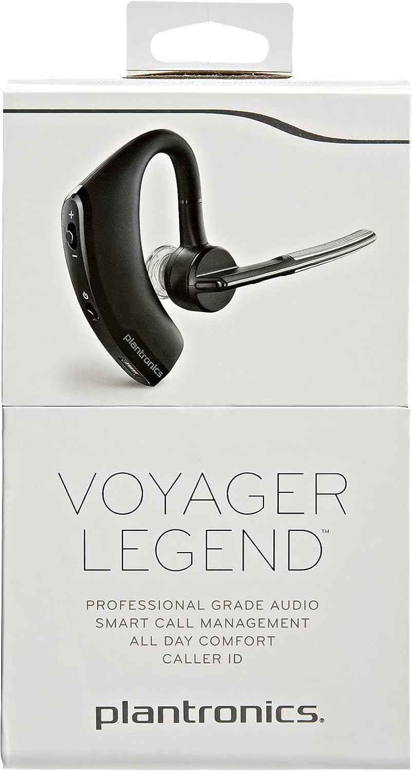 Plantronics - Voyager Legend (Poly) - Bluetooth Single-Ear (Monaural) Headset - Connect to your PC, Mac, Tablet and/or Cell Phone - Noise Canceling,Black