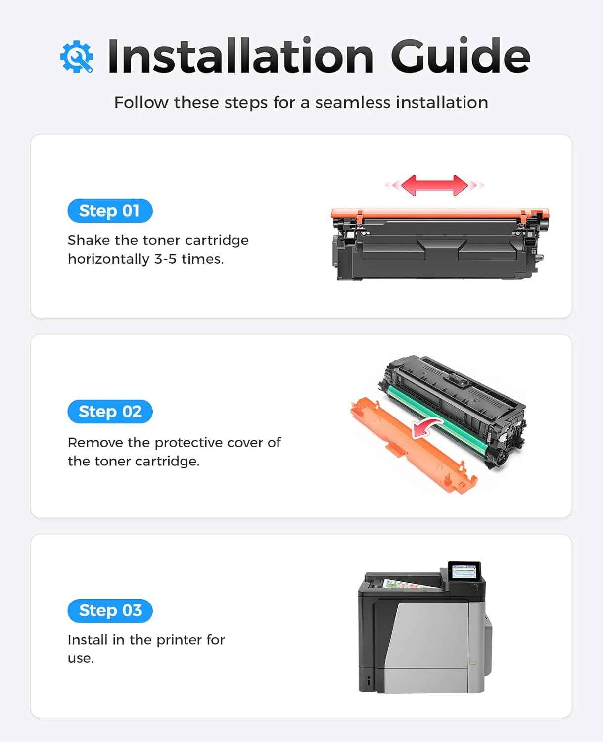 654X 654A Toner Cartridge 4-Pack High Yield Replacement for HP 654X 654A CF330X CF331A CF332A CF333A Compatible with HP Color LaserJet Enterprise M651dn M651n M651xh Printers Black Cyan Yellow Magenta