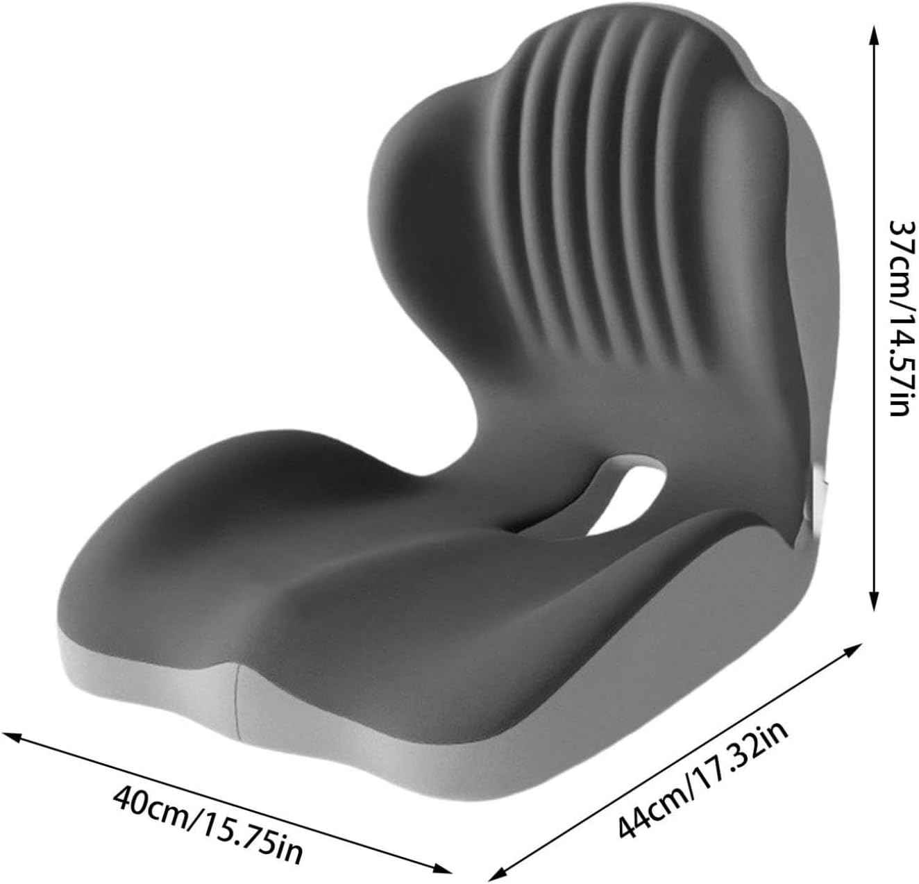 Premium Memory Foam L-Shaped Seat Cushion, Ergonomic Seat Cushion with Lumbar Support, Back & Seat Support for Office Chair, Car, Wheelchair, Tailbone & Sciatica Pain Relief, Coccyx Comfort (Black)