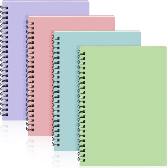 Yahenda Spiral Notebook Bulk A5 Journal Lined 8.3'' x 5.5'' Writing Composition Paper Small Notepad Subject Notebook for Students Office Business Back to School Supplies(Pastel Colors,4 Pcs)
