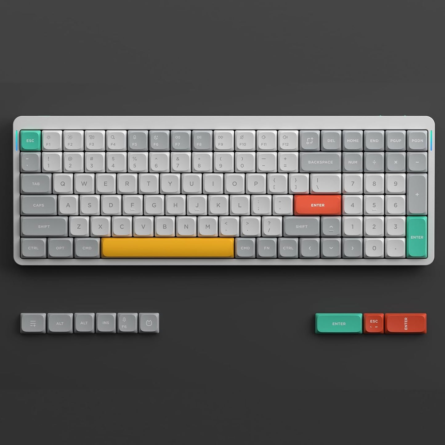 nuphy Air96 V2 Wireless Mechanical Keyboard,100 Keys RGB Backlit Keyboard,Supports Bluetooth 5.1,2.4G and Wired Connection,for PC/Laptop/Windows/Mac -White Gateron Aloe Switch