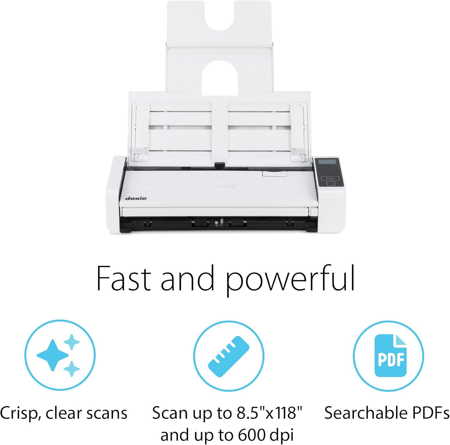 Doxie Pro DX400 - Duplex Document Scanner and Receipt Scanner for Home and Office with Amazing Software for Mac and PC - Lumora Desk