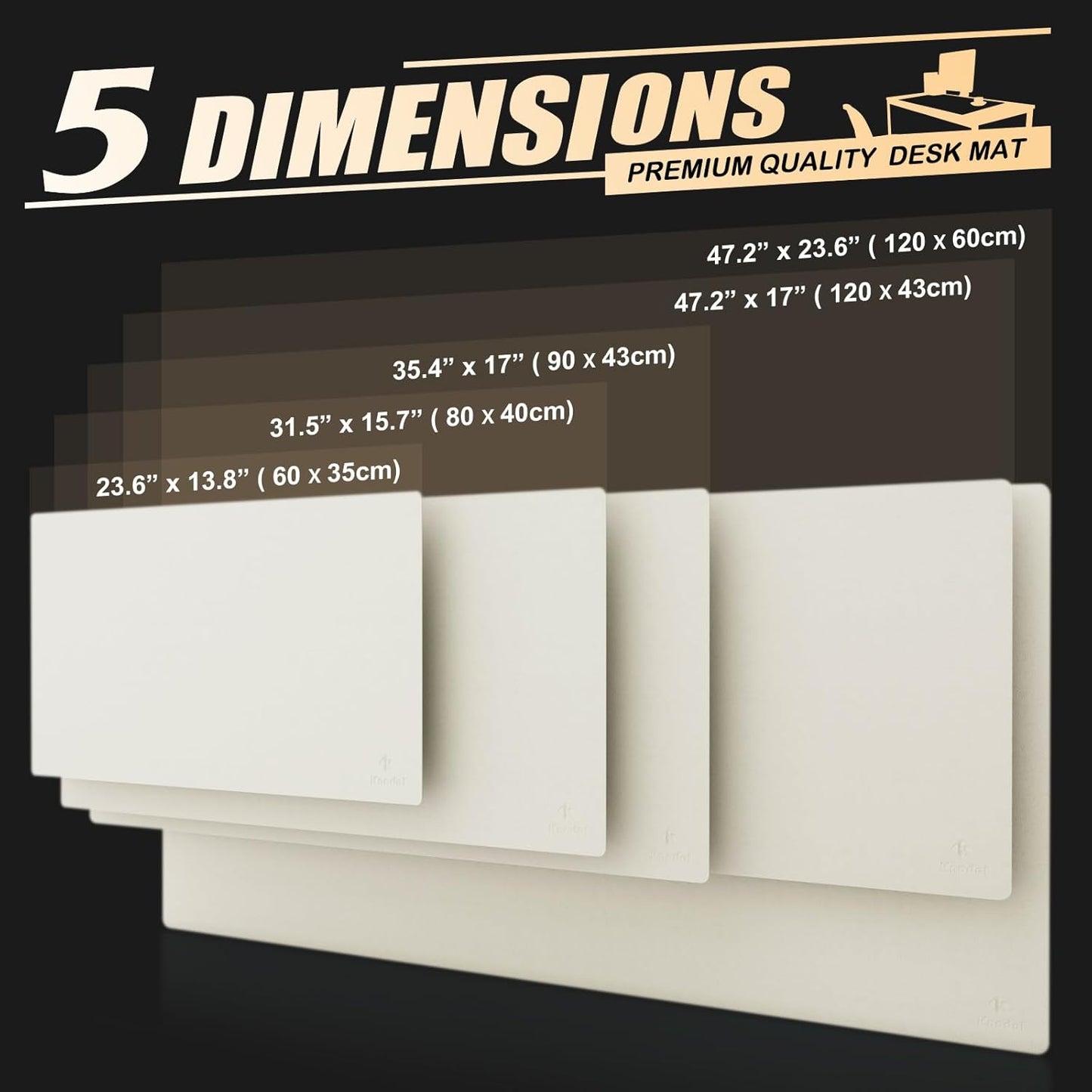 K KNODEL Large Office Leather Desk Mat, Mouse and Keyboard Pad, Computer and Laptop Mat, Desktop Protector and Cover, Writing Pad and Blotter (31.5"x15.7", White)