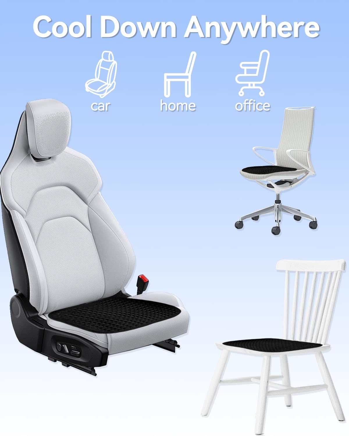 Cooling Ice Car Seat Cushion for Long Driving, Super Cold Car Cushion, Gel Seat Cushion Keep Cool for Long Car Rides