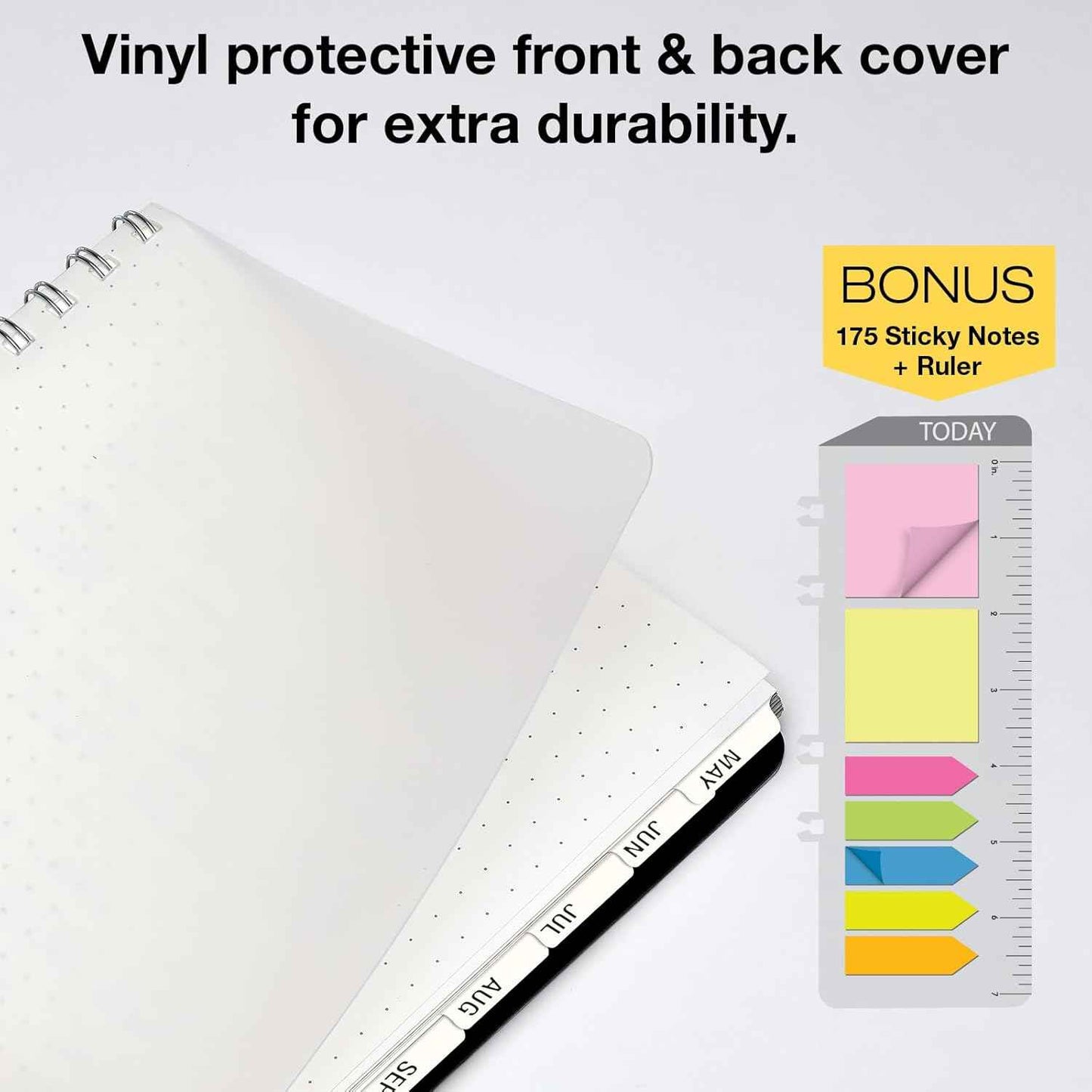 ESSENTIAL 2026-2027 Monthly & Weekly Planner with Tabs, 8.5"x11": 14 Months (May 2026 - June 2027), Professional, Simple, Easy-to-Use Design and Frosted Poly Cover for Extra Protection (Frosted)