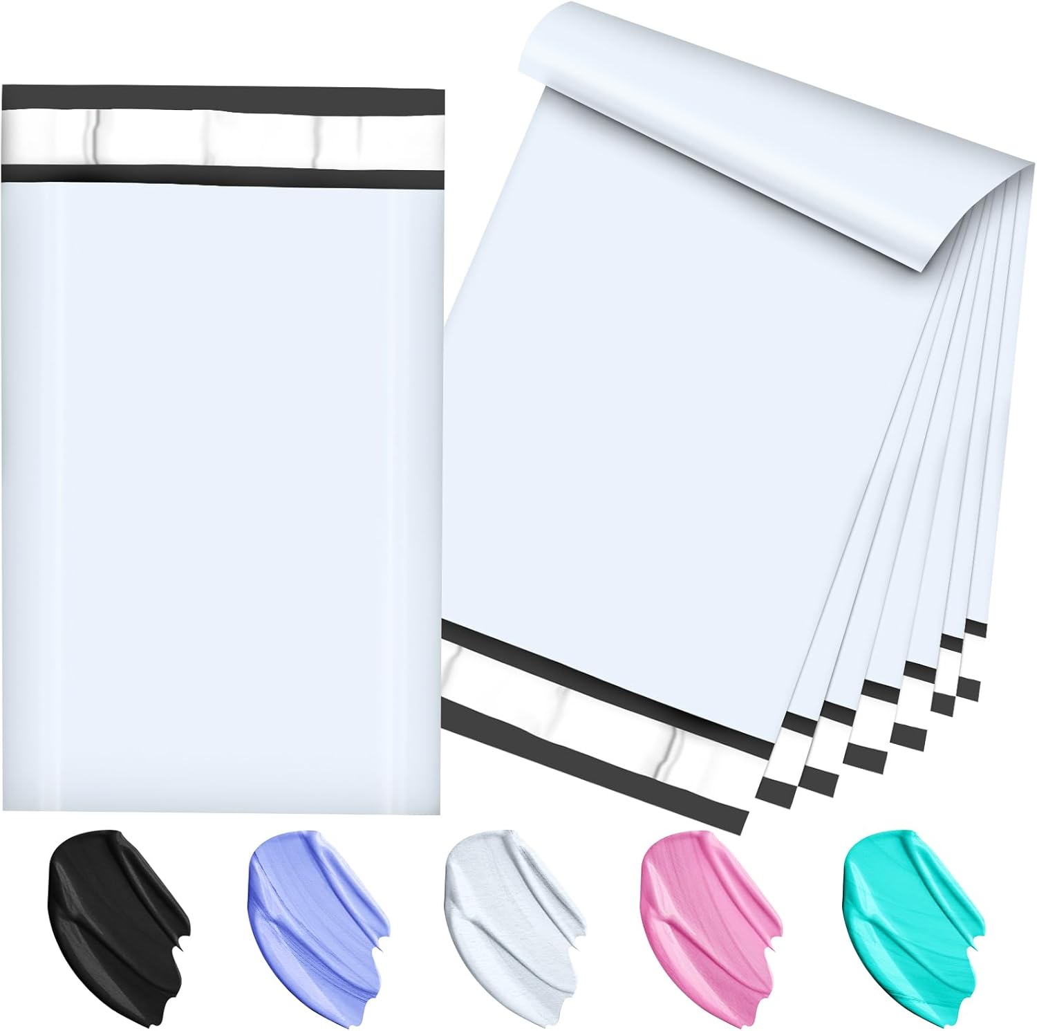 120-Piece White Poly Mailers - 6x9 Inch Shipping Envelopes with Self-Adhesive Seal, Waterproof and Tear-Proof Postal Bags - Lumora Desk
