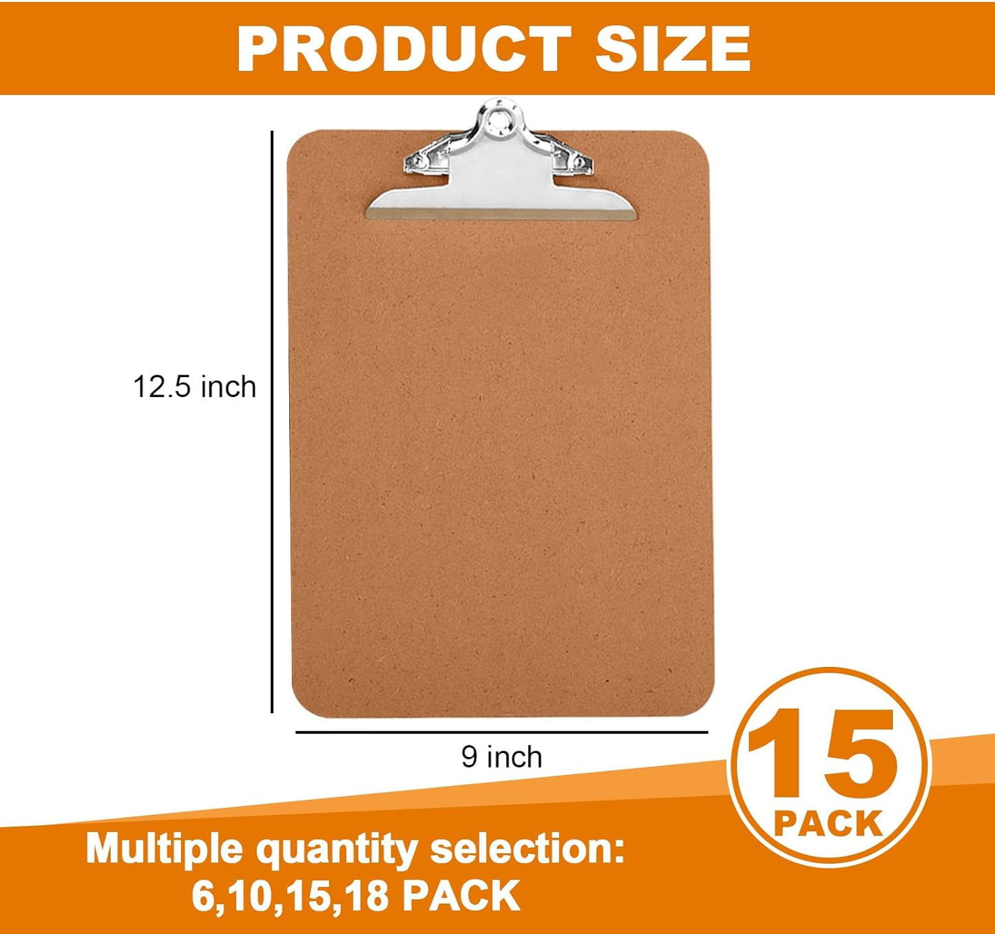 Clipboards, HERKKA 15 Pack Hardboard Office Clipboards Butterfly Clipboards Standard A4 Letter Size, ECO Friendly