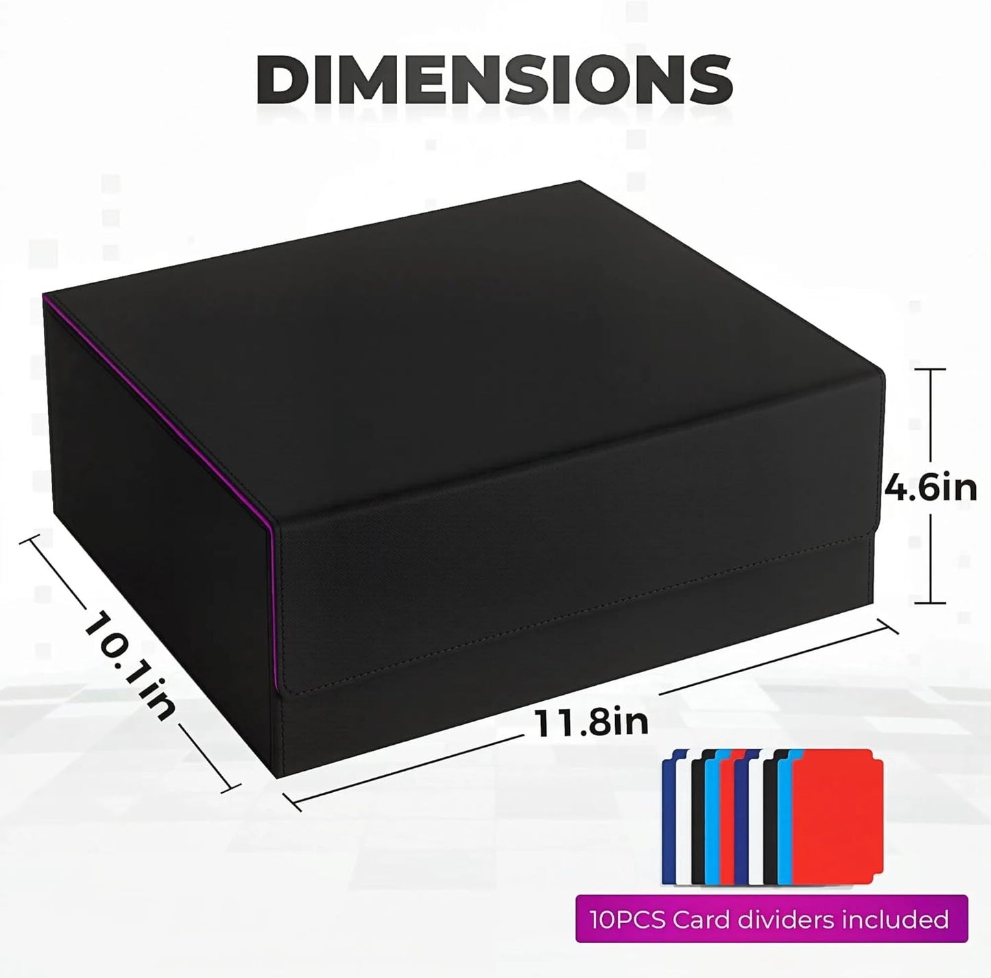 Card Storage Box For Trading Cards,1800+ MTG Deck Box With 10 Dividers,6 Stoppers,4 Supporters,Leather Magnetic Closure Card Boxes Fits For Magnetic Cards Holder,Toploaders,YuGiOh,TCG