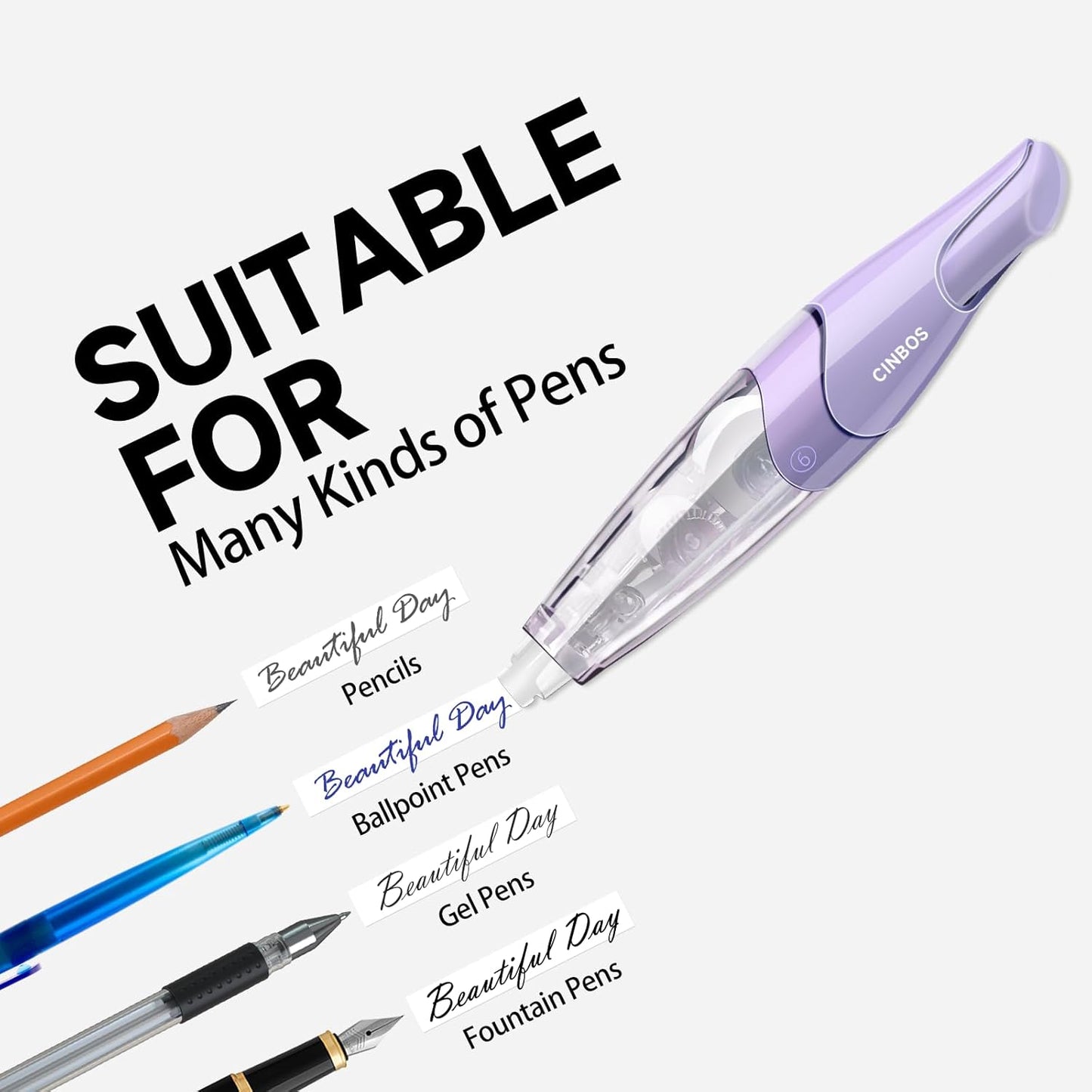 Refillable Retractable White Correction Tape, White Smooth Pull Out Correction Tape with 2 Extra Refills, Cute Correction Tape for Office Supplies, 4 PCS (CS-26)