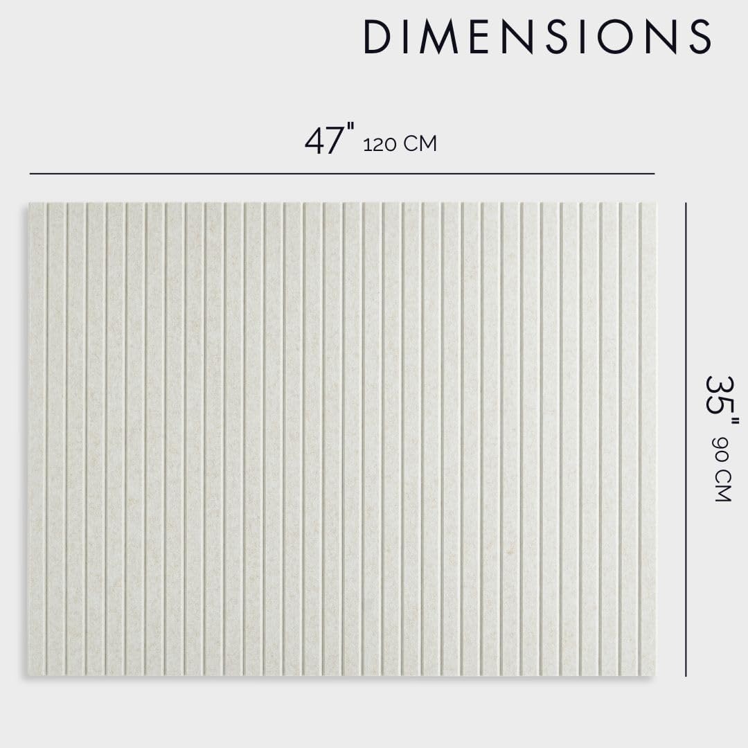 Large Cork Boards for Walls Black Felt Board Alternative - Slat Wall Paneling, Felt Bulletin Board Tiles for Office Decor, Push pin Board Office Wall Organizer -12-Pack (Ivory Tan)
