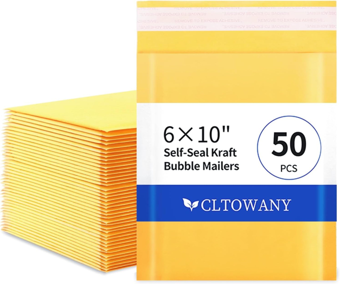 Kraft Bubble Mailers 6×10' Inch 50 Pack Yellow shipping envelopes Self-Seal Padded Mailing Envelopes for Jewelry Makeup Supplies and Small Business Packaging - Lumora Desk