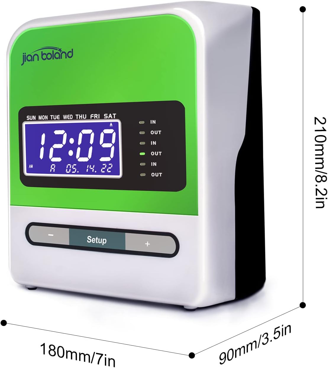 Employee Thermal Time Clock for Small Business | in/Out Punch Clock, No Ink Ribbon No Network Required, Includes 50 Time Cards & 2 Keys, 0 Monthly Fee
