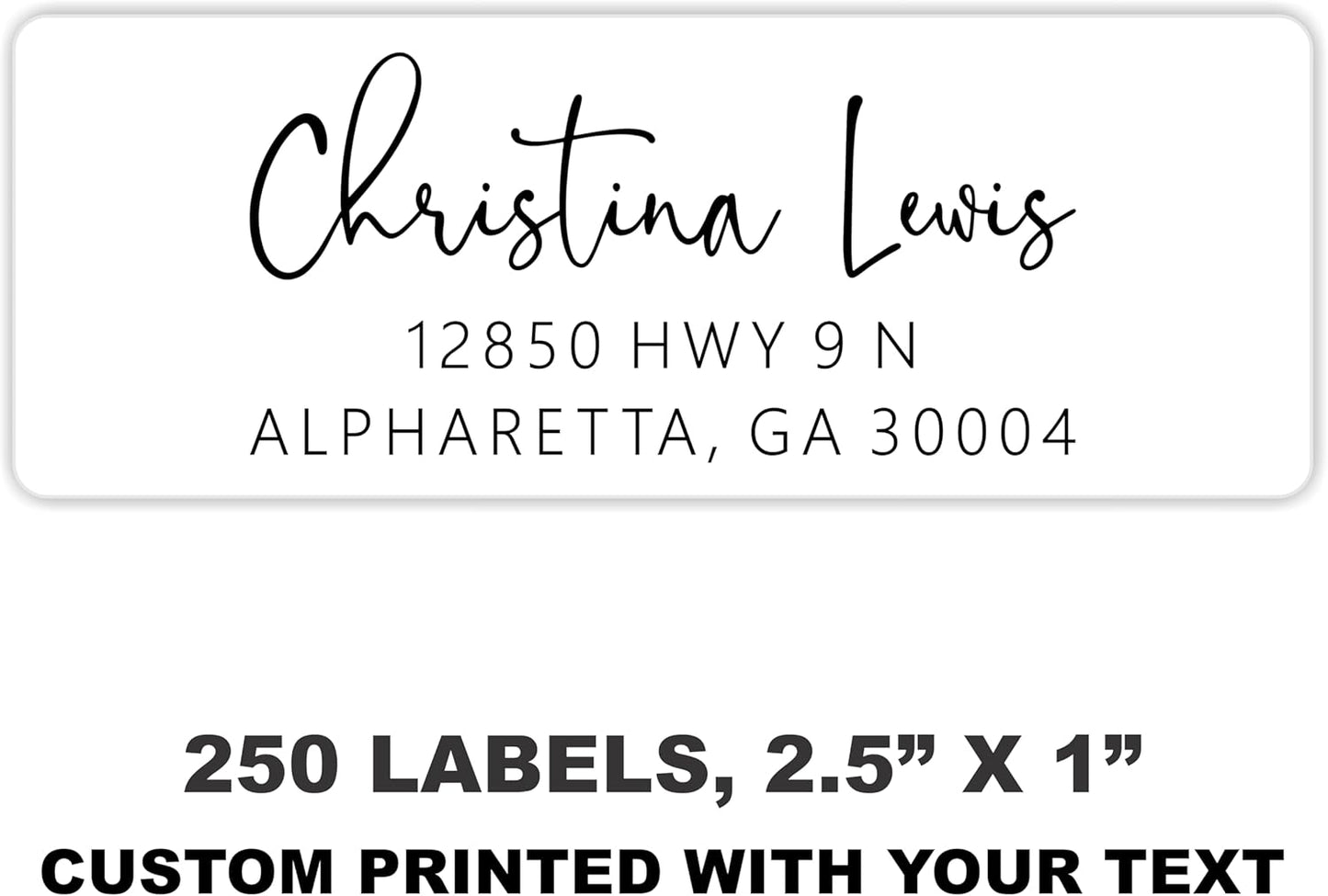 White Address Labels - Personalized Name Stickers, Custom Printed Return Mailing and Shipping Labels for Envelopes, Packages, Business, Home Use (Signature) - Lumora Desk