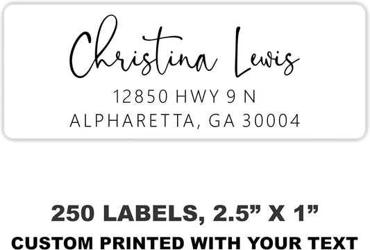 White Address Labels - Personalized Name Stickers, Custom Printed Return Mailing and Shipping Labels for Envelopes, Packages, Business, Home Use (Signature) - Lumora Desk