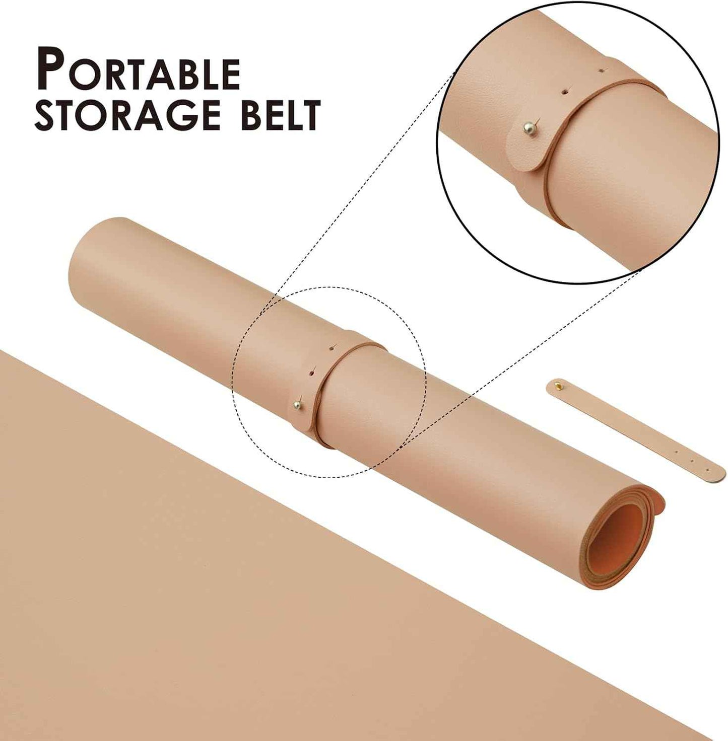 HOMIEAZICOZI Dual Sided Leather Desk Mat - Waterproof Pad for Office and Home Organization Accessories Ideal Large Mouse Mats on Top of Desks(Apricot+Orange,36''x 17'')