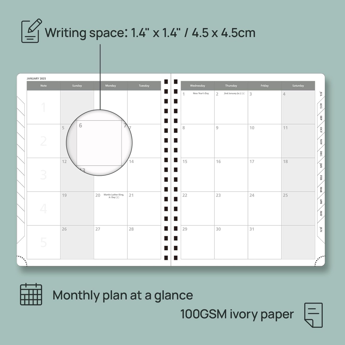 POPRUN Academic Planner 2025-2026 (July 2025-June 2026), Daily Weekly and Monthly Appointment Book (Wirebound Hard Cover - 10'' x 8'') with Hourly Time Slots, Tabs, 100 GSM - Burgundy