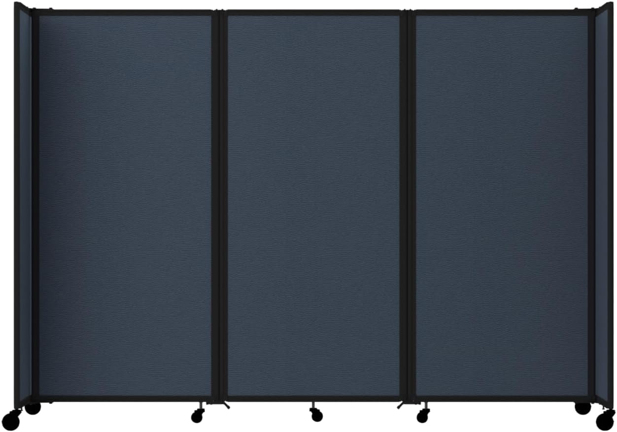 Versare Room Divider 360 Portable Wall Partition | Folding Panels | Large Freestanding Divider | Locking Wheels | Temporary Room Separator