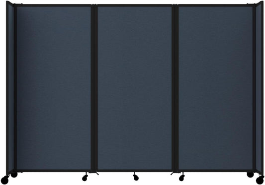 Versare Room Divider 360 Portable Wall Partition | Folding Panels | Large Freestanding Divider | Locking Wheels | Temporary Room Separator