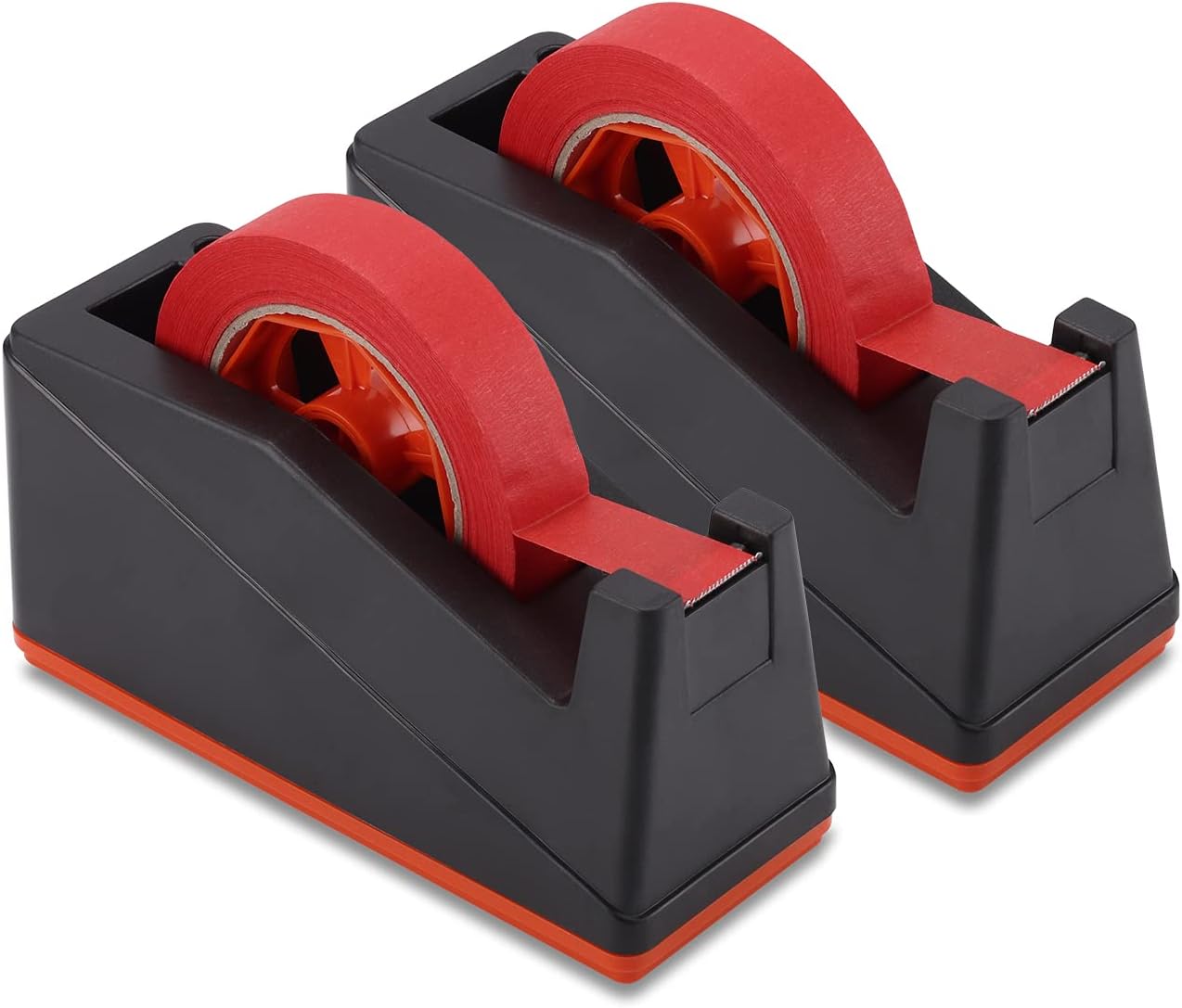 Lichamp 2 Pack Desktop Tape Dispenser Holder with Large 3 Inch Core for Masking, Heat Transfer Sublimation, Painters, Freezer and Kitchen Tapes, 0228BK - Lumora Desk