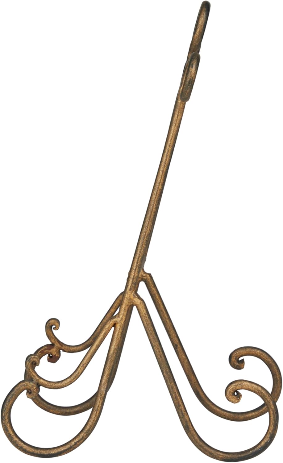 Deco 79 Metal Display Easel Scroll Tabletop Easel, Display Stand 7" x 10" x 16", Gold