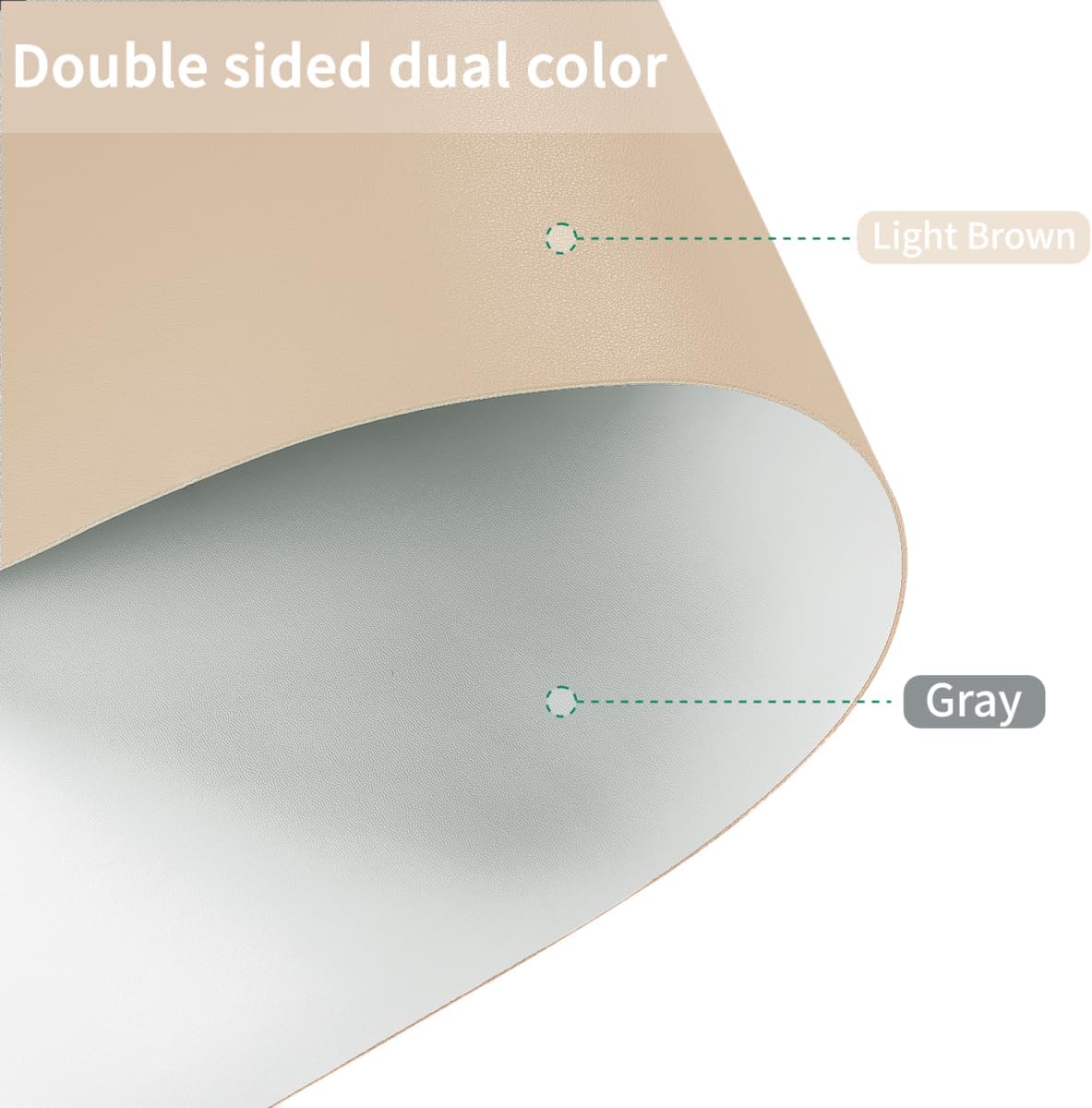 Desk Pad Mat - 14x48 Inch Waterproof Easy to Clean Can Conceal Flaws Protector The Table Top from Scratches Used for Coffee Table Office Table Dresser(Light Brown+Gray 14x48)